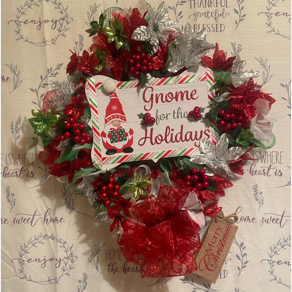 SOLD——-14 inch diamond Holliday wreath handcrafted by myself @Candi's Creation's